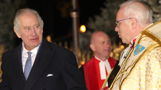 King Charles III departs after the ‘Together at Christmas’ Carol Service at Westminster Abbey in London, England.