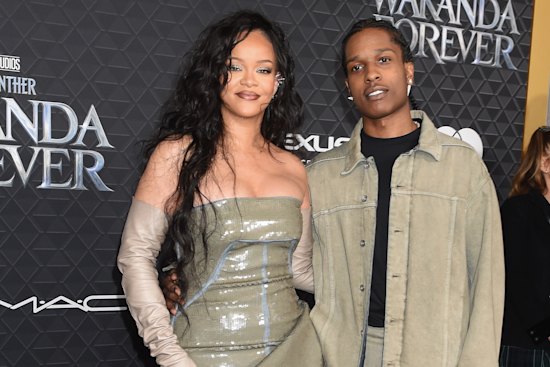 Rihanna and A$AP Rocky on the
red carpet in 2022.