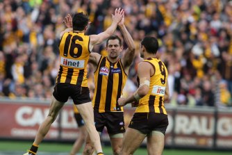 The Hawks won the minor premiership and the flag in 2013.