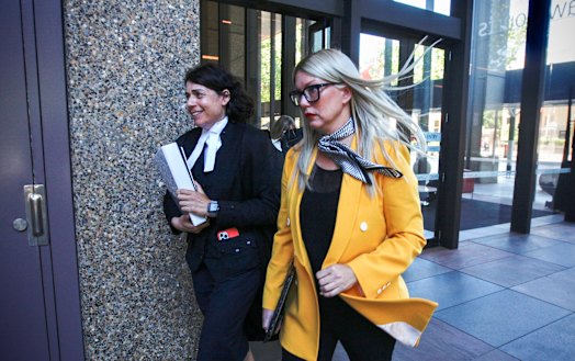 Elaine Stead, right, with her barrister Sue Chrysanthou SC.