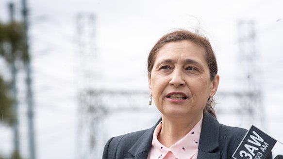 Energy Minister Lily D'Ambrosio announces the Victorian Big Battery project on Thursday.