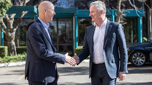 Fairfax CEO Greg Hywood and Nine Network's Hugh Marks.