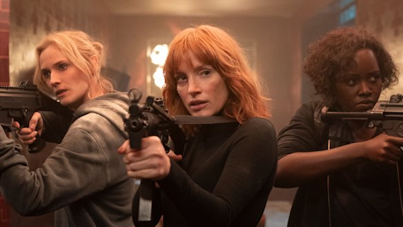 Diana Kruger (left), Jessica Chastain and Lupita Nyong’o star in The 355. 