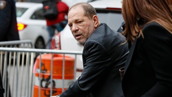 Harvey Weinstein departs a Manhattan courthouse on Wednesday.