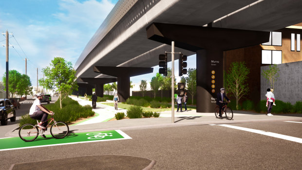 The design for the Coburg and Brunswick skyrail was released on Sunday.