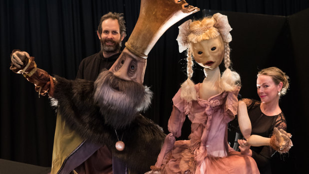 Sleeping Beauty puppeteer Christian Bagin and singer Dimity Shepherd.