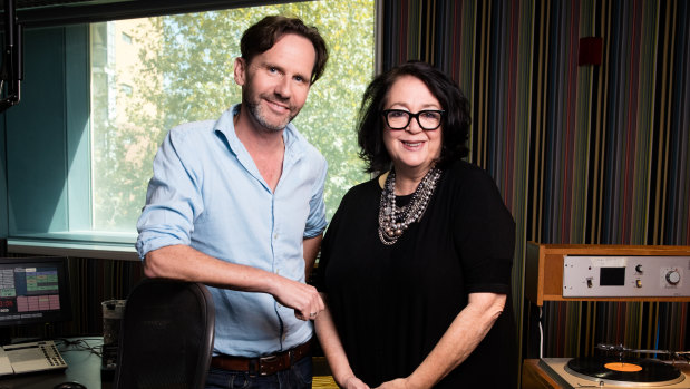 Robbie Buck and Wendy Harmer in their ABC studio. The ABC Sydney pair earned their highest-ever ratings in Tuesday's first radio survey of the year. 