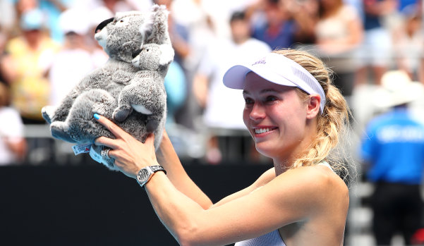 A tearful Caroline Wozniacki after a third-round loss at the 2020 Australian Open sent her into retirement.