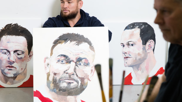 Jared Waerea-Hargreaves says he recognises the “far off look” Harley Oliver has captured in his portrait.