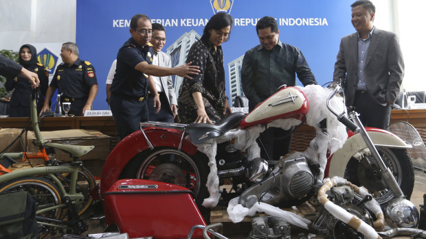 The smuggled bike revealed at a press conference in Jakarta on Thursday.