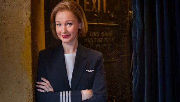 Zoe Gertz stars as American Airlines pilot Beverley Bass in the musical Come From Away. 