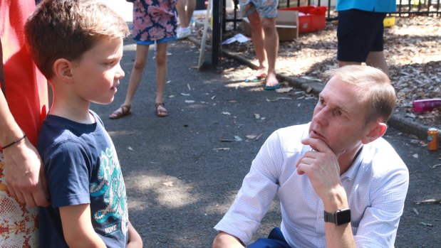 Six-year-old Benny chatted to the Liberal MP about his school.