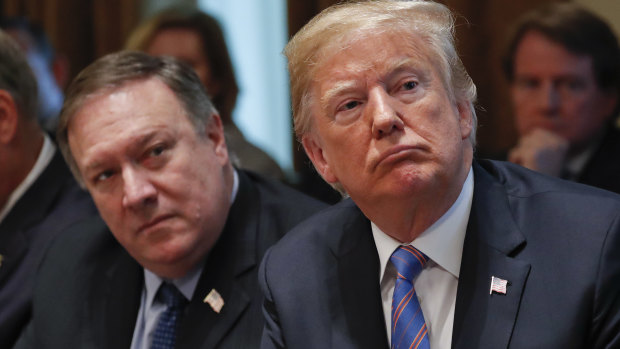 Secretary of State Mike Pompeo with President Donald Trump.