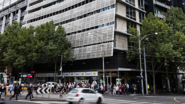 An above ground car park in a building on Collins Street.