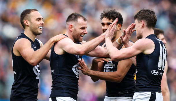 Carlton had plenty to celebrate against Hawthorn at the MCG on Sunday.