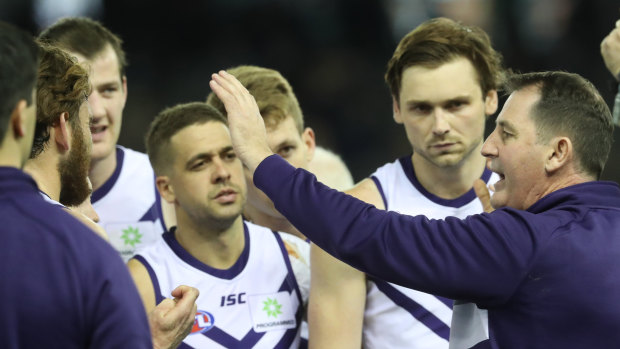 Fremantle coach Ross Lyon's approval rating has plummeted with Dockers fans.