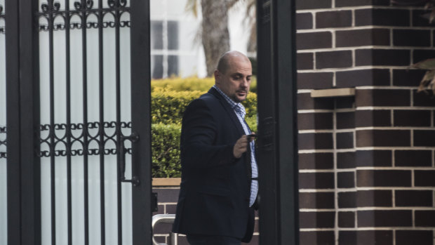 Canterbury-Bankstown councillor George Zakhia, who sits on the board of a Maronite affordable housing project, attending Bishop Tarabay's Strathfield home. 