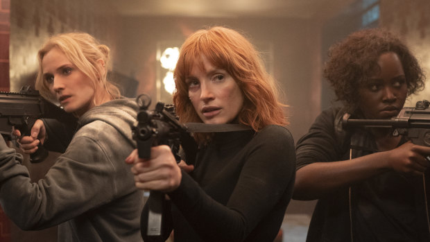 Diana Kruger (left), Jessica Chastain and Lupita Nyong’o star in The 355. 