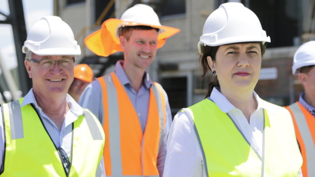 Premier Annastacia Palaszczuk visited Townsville's port during the October election campaign with now Mundingburra MP Les Walker, Transport Minister Mark Bailey and Treasurer Cameron Dick.