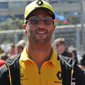 Daniel Ricciardo at the Baku city circuit in Azerbaijan.