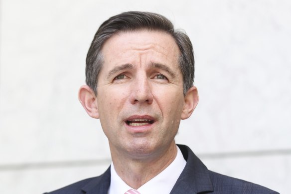 Minister for Finance Simon Birmingham. 