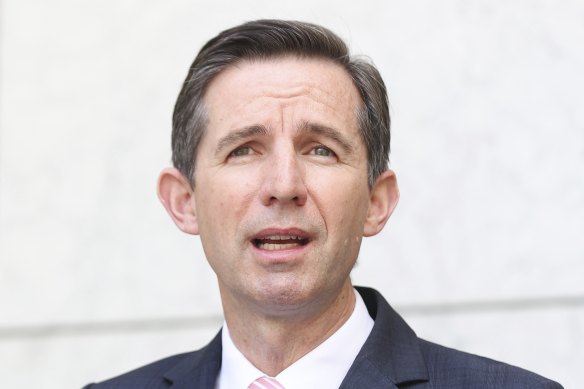 Minister for Finance Simon Birmingham. 