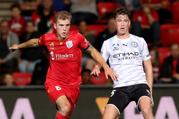 Jack Hendry (right) was seriously injured against Adelaide.