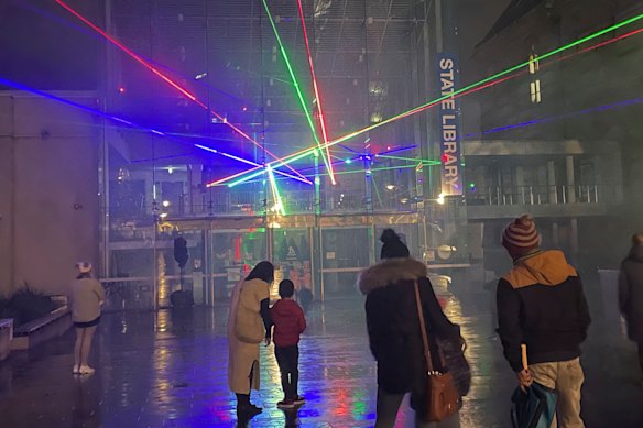 Robin Fox’s Library of Light at Illuminate Adelaide 2021.