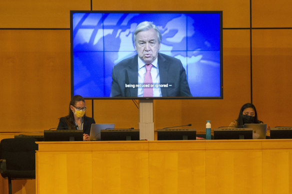 UN Secretary-General Antonio Guterres told the Human Rights Council the rise of neo-nazi extremism was a “transnational threat”. 