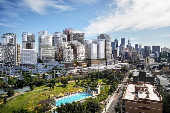 The NSW government has released revised plans for its $11 billion revamp of 24 hectares in and around Central Station. 