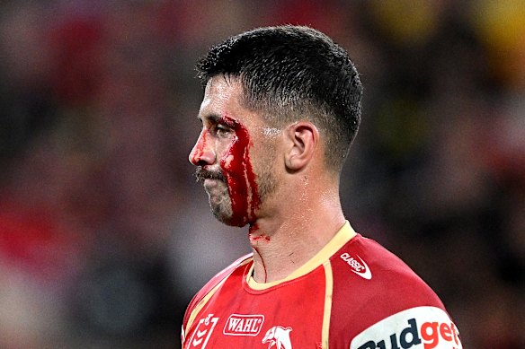 Dolphin Jeremy Marshall-King during the match against Penrith earlier this month.