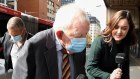 Ron Brierley outside court when he was sentenced in 2021.