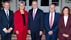 Anthony Albanese with his four SA cabinet  ministers, Mark Butler, penny Wong, Don Farrell and Amanda Rishworth