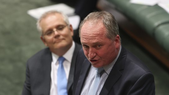 A combined assault on the social media giants: Scott Morrison and Barnaby Joyce. 