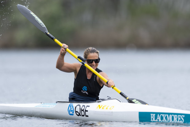 Kayaking on Narrabeen Lake, where she learnt to propel and balance a boat using only her arms and shoulders.