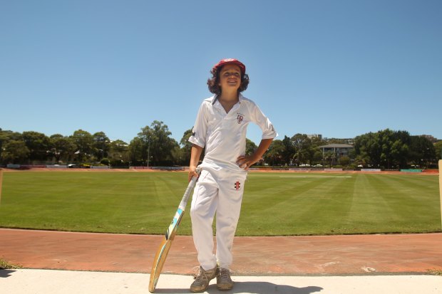 Sam Konstas poses for a photo as a nine-year-old at Hurstville Oval.