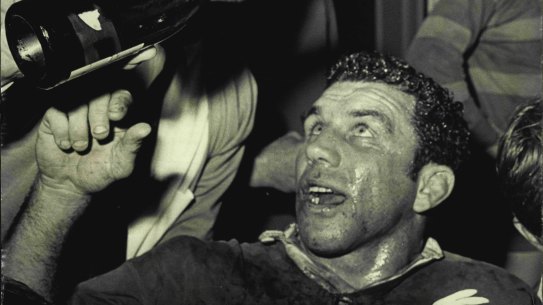 John Sattler celebrates the famous 1970 grand final with a broken jaw.