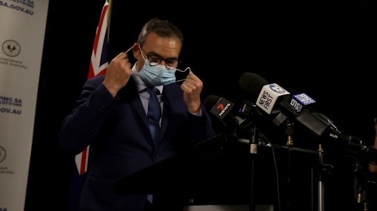 
An angry Premier Steven Marshall has paid out on the pizza shop worker.