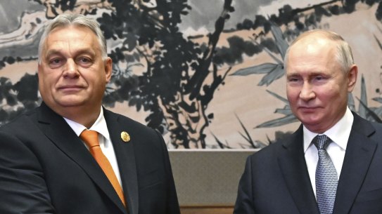 Russian President Vladimir Putin, right, and Hungarian Prime Minister Viktor Orban in Beijing in October. 