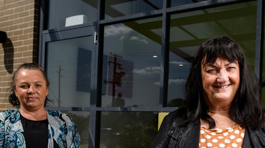 Narelle Clay, chief executive of Southern Youth and Family Services (r) and Amy Hans, youth worker (l) are worried about the future of government funding.