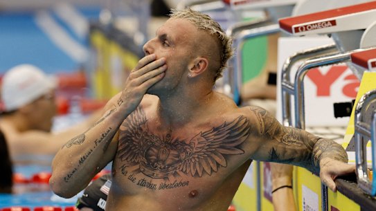 Kyle Chalmers in action at the world swimming championships. 