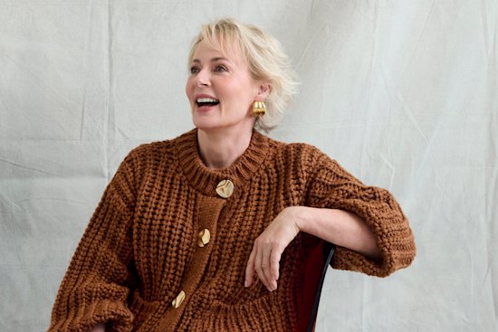 Amanda Keller wears Zara cardigan and pants, Anna Rossi earrings (worn throughout).