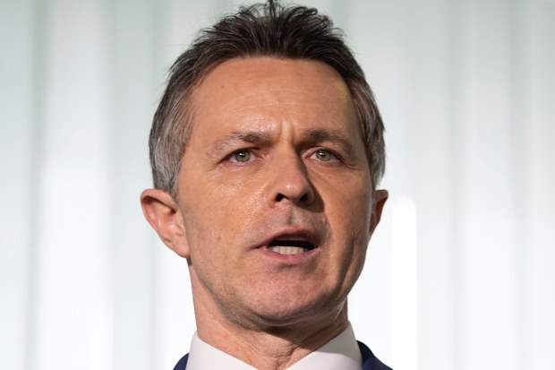 Minister for Education Jason Clare during a press conference after a Teacher Workforce roundtable, at Parliament House in Canberra on Friday 12 August 2022. fedpol Photo: Alex Ellinghausen