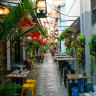 Charming cafes and restaurants of Psah Chas Alley in Siem Reap.