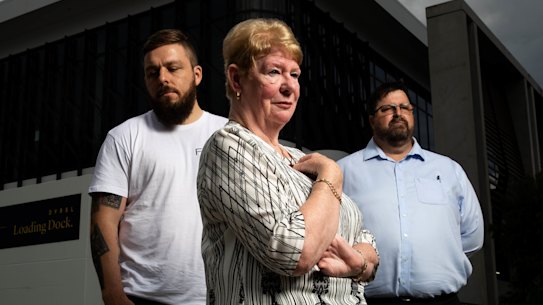Gambling constraint advocates (from left) Benjamin Hamilton, Joy Van Duinen and Troy Stoltz.