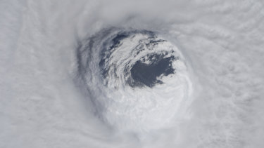 They eye of Hurricane Michael, as seen from the International Space Station on Wednesday.