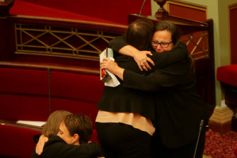 There were emotional scenes in the Victorian Parliament in 2017 after the upper house passed historic euthanasia laws. 