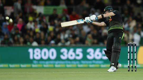 Steve Smith swats another wayward delivery away to the boundary.