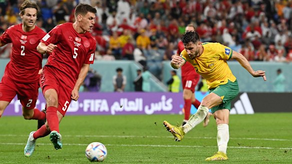 Mathew Leckie shoots and scores.