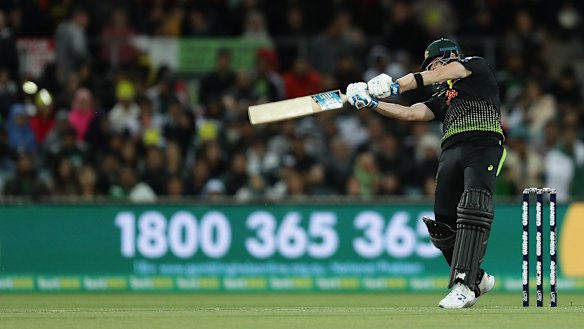 Steve Smith swats another wayward delivery away to the boundary.